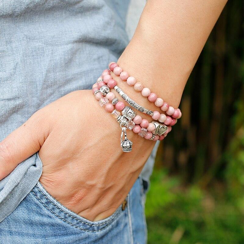 108 Natural Bead Mala On The Wrist