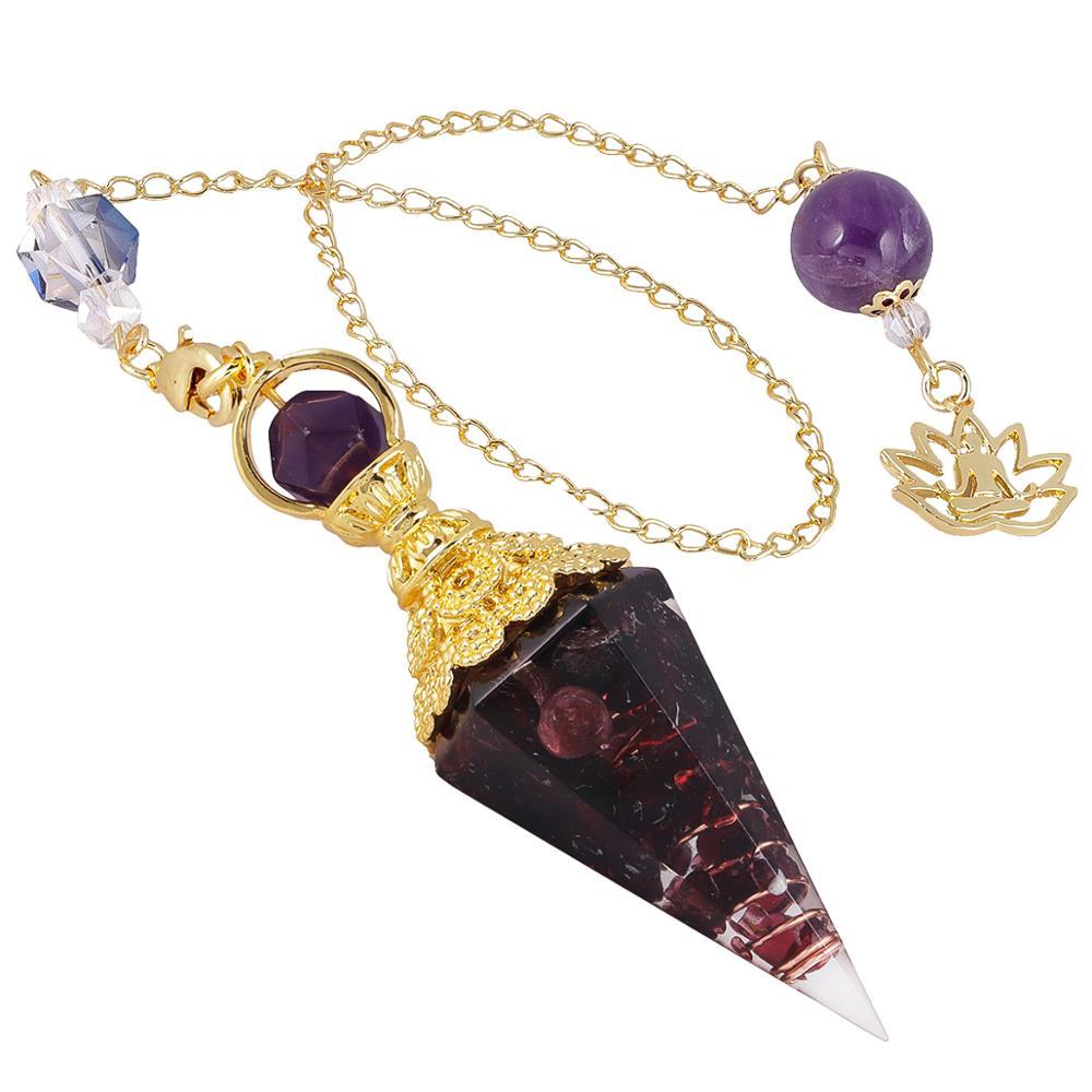 Crystal Gemstone Gold Divination Pendulum