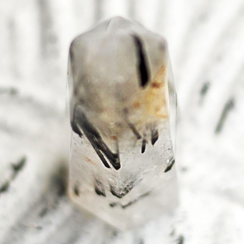 Tourmalinated Quartz Crystal Point