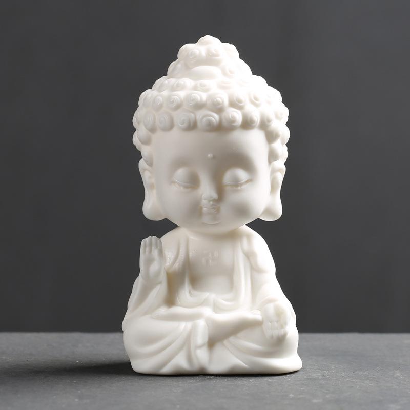 Stillness White Buddha Statue Figurine