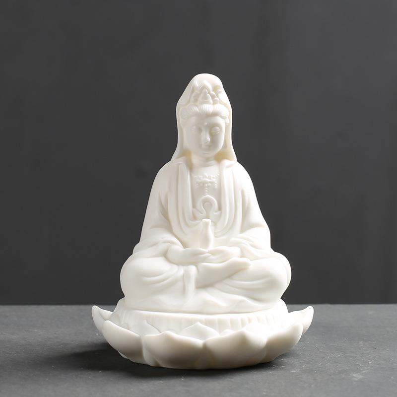 Stillness White Buddha Statue Figurine