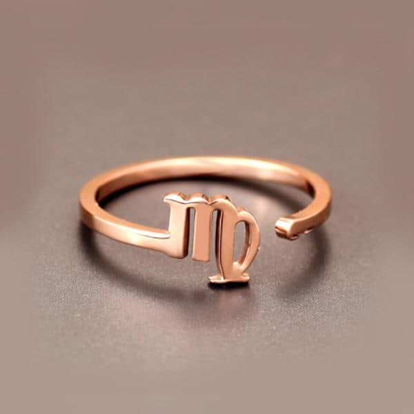 Gold Titanium Zodiac Ring
