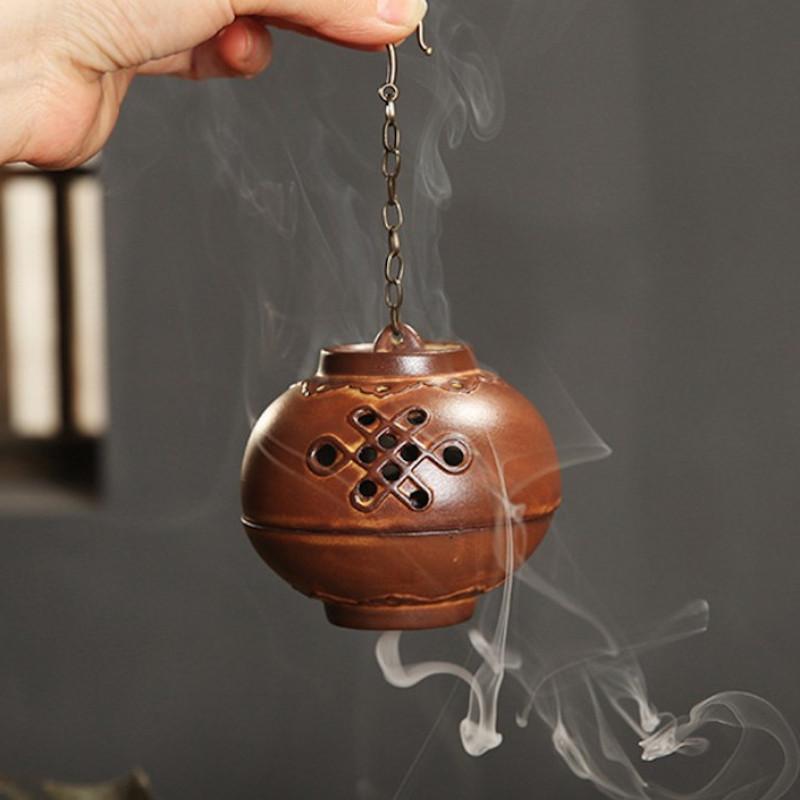 Brown Ceramic Waterfall Backflow Incense Burner