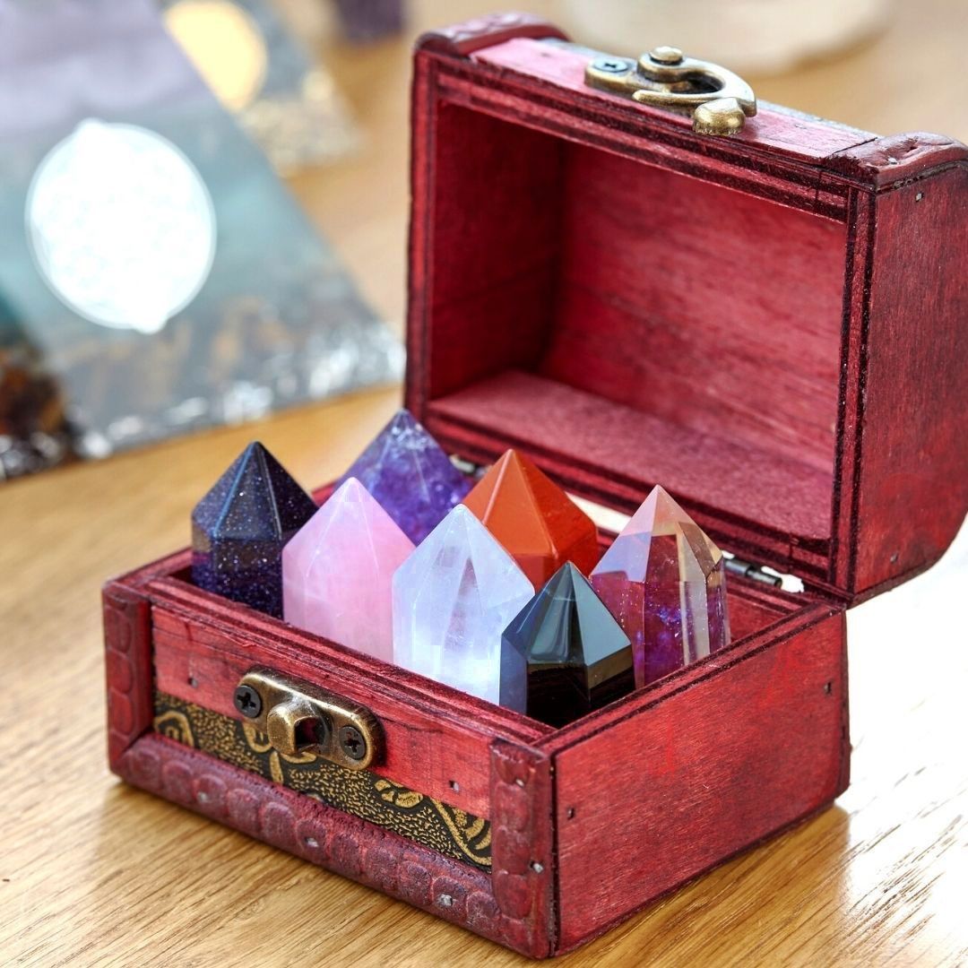 Natural Crystal Point Treasure Box