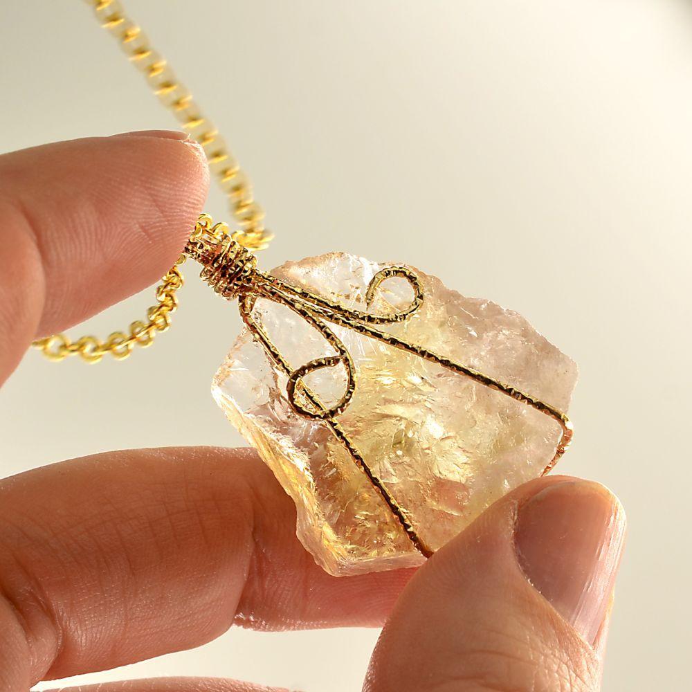 Wire Wrapped Crystal Necklace