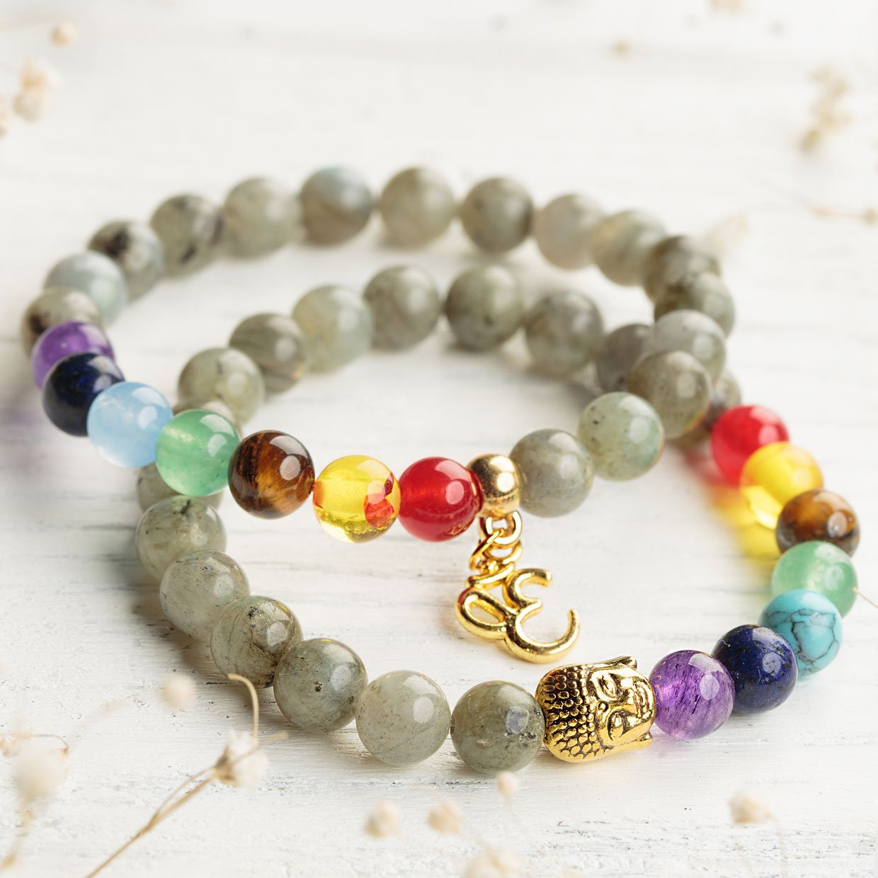 Labradorite 7 Chakra Bracelet