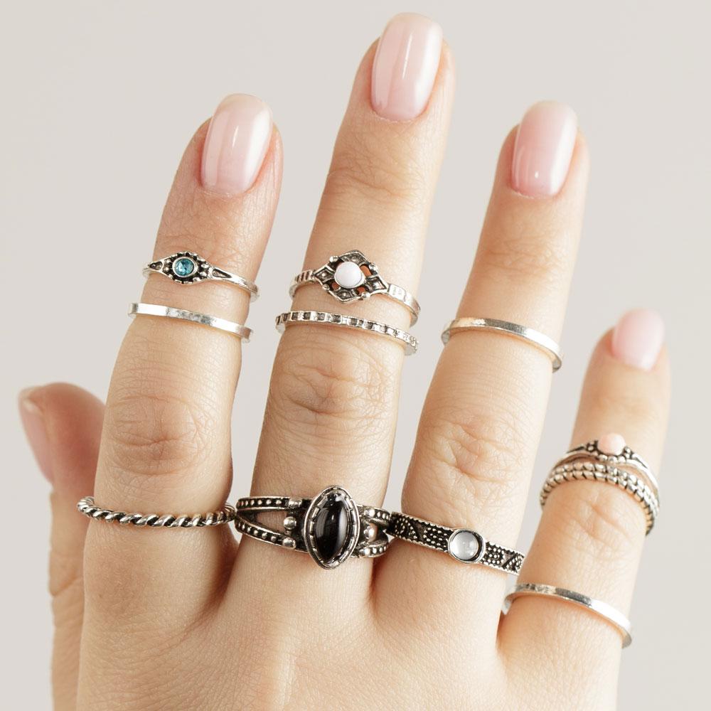 Retro Boho Ring Set