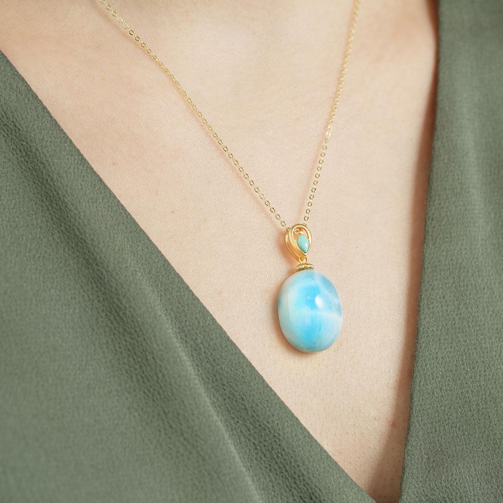 Larimar Ocean Drop Necklace