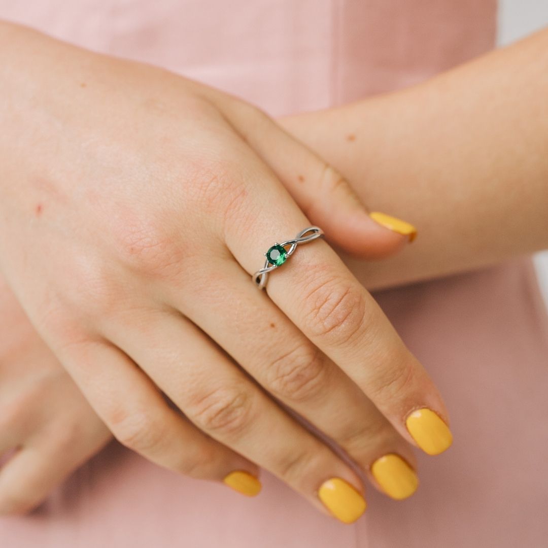 Silver Emerald Ring