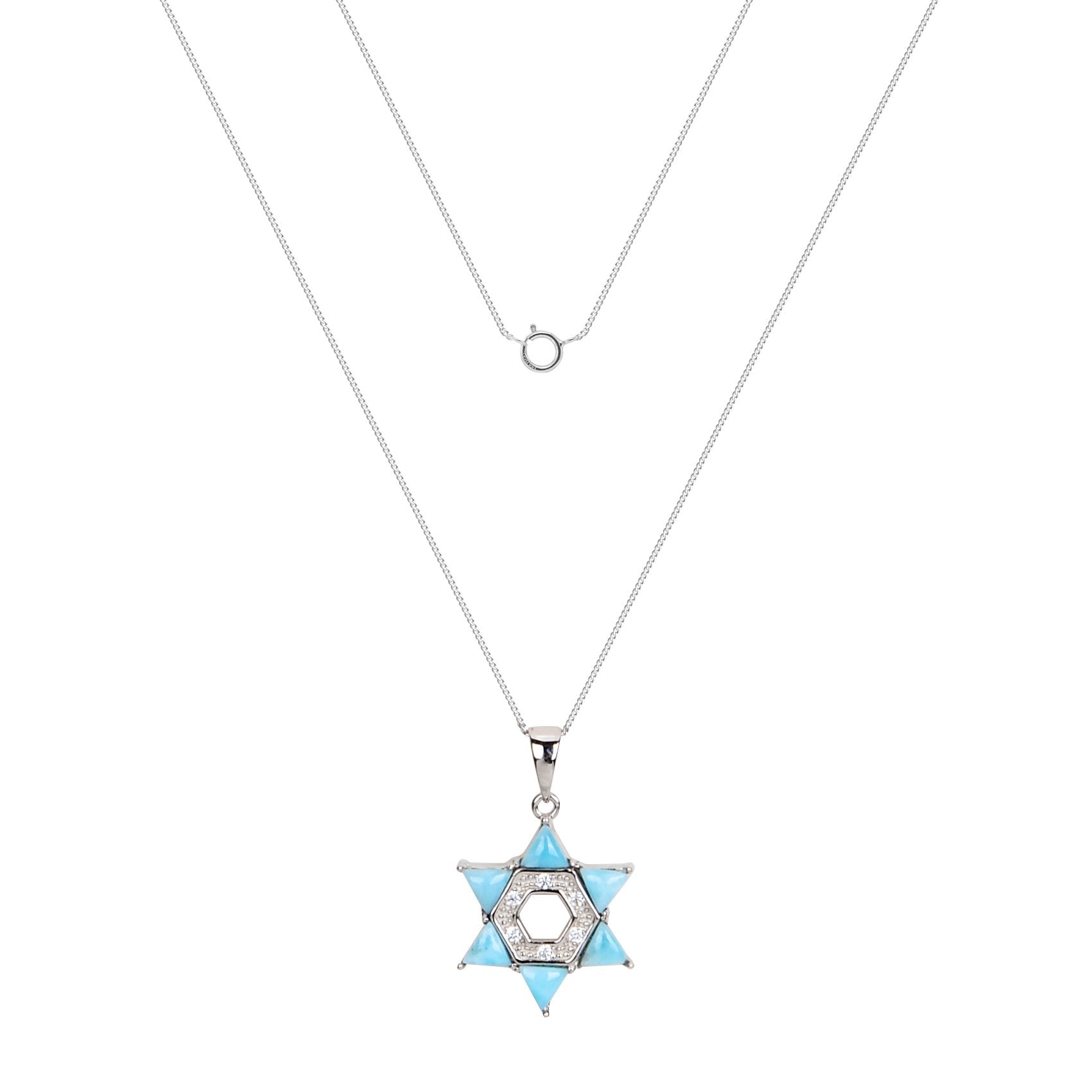 Shining Larimar Star Necklace
