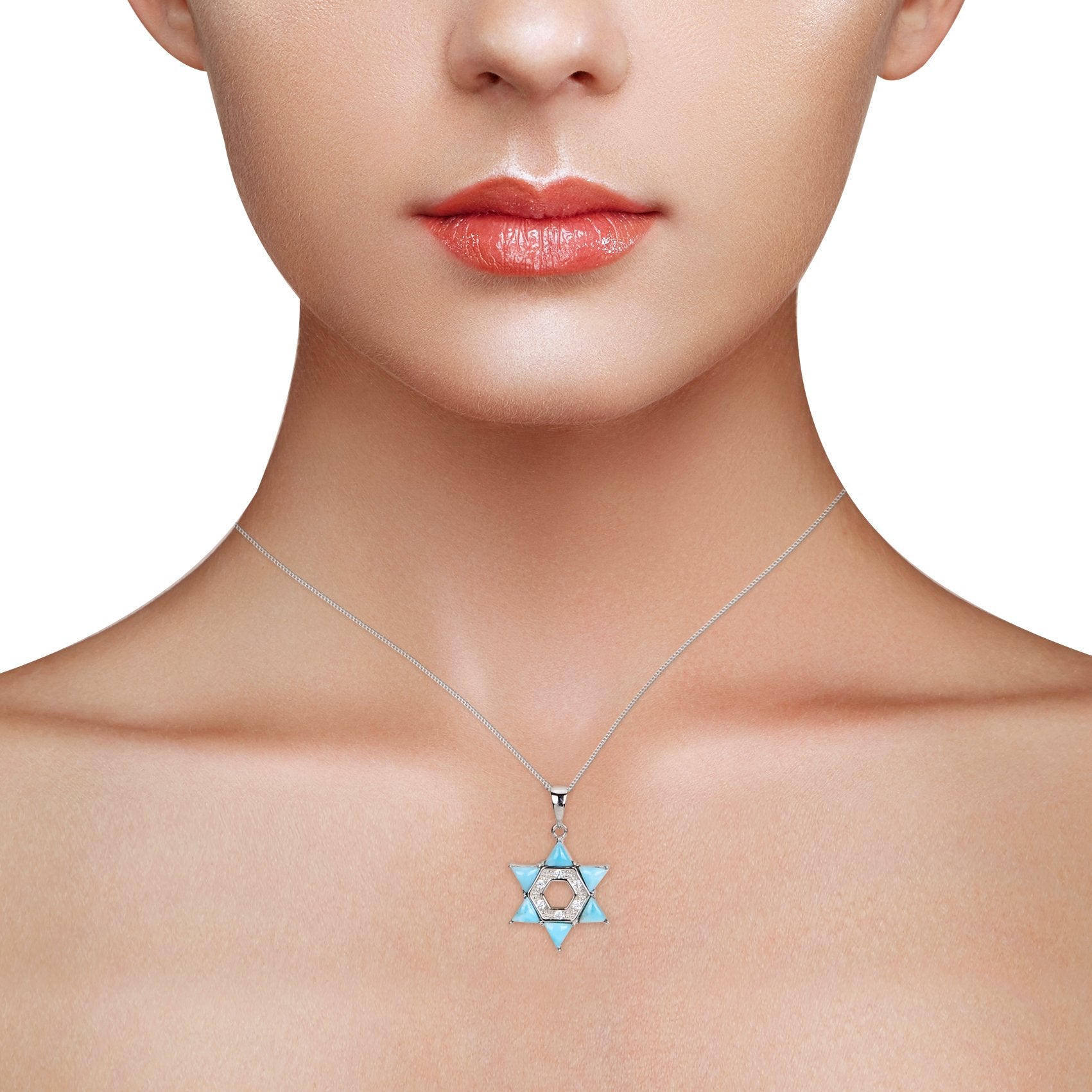 Shining Larimar Star Necklace