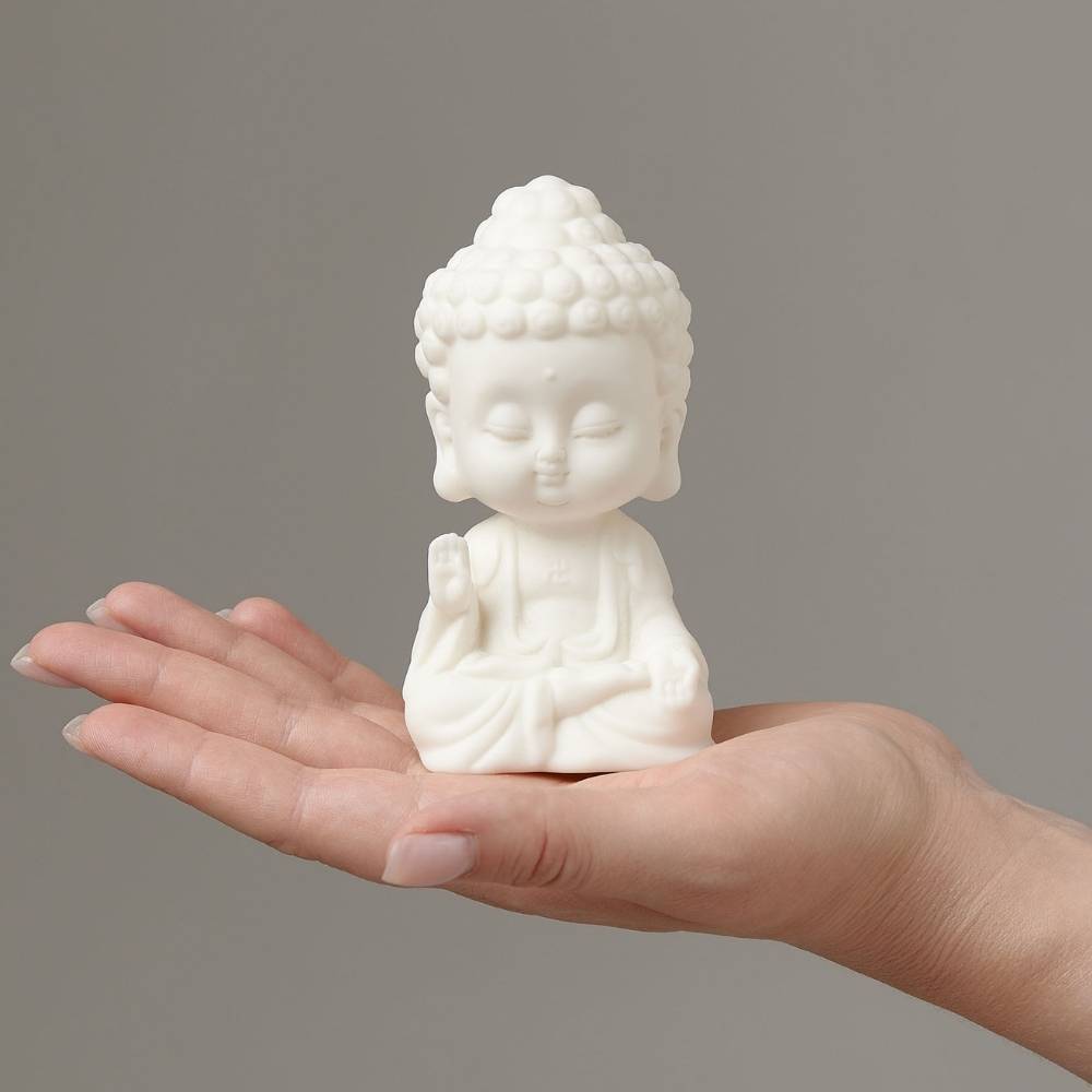 Stillness White Buddha Statue Figurine