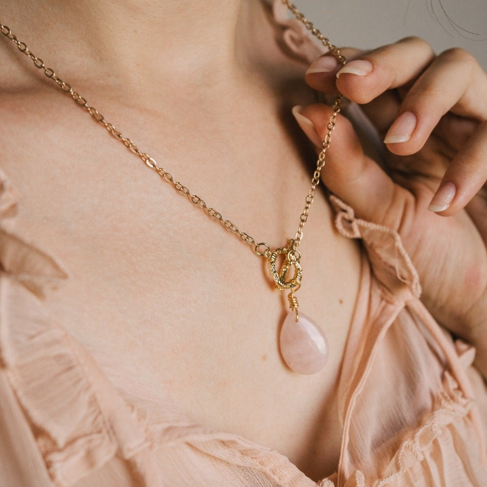 Rose Quartz Crystal Necklace