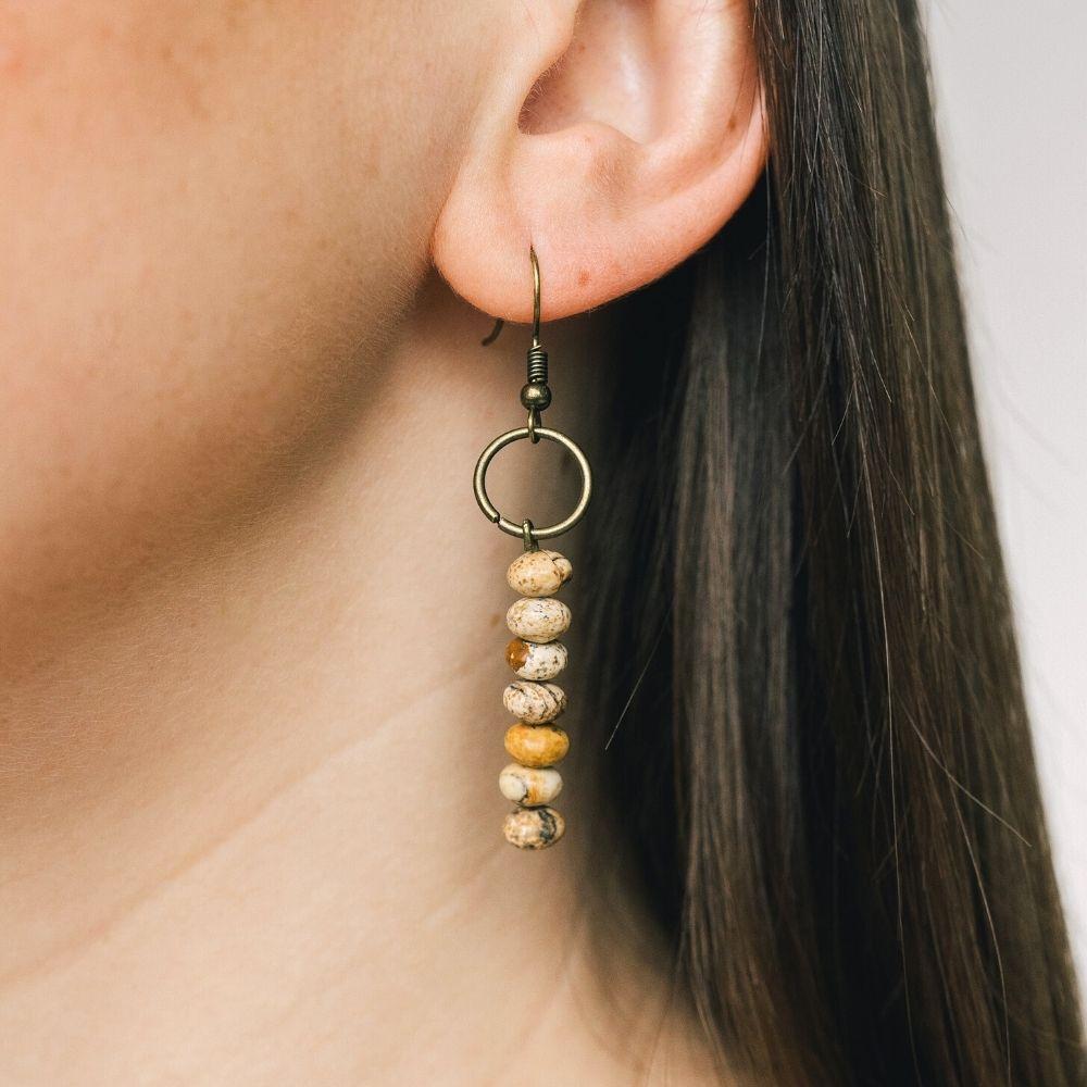 Vintage Jasper Boho Earrings
