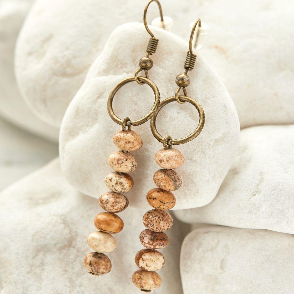 Vintage Jasper Boho Earrings