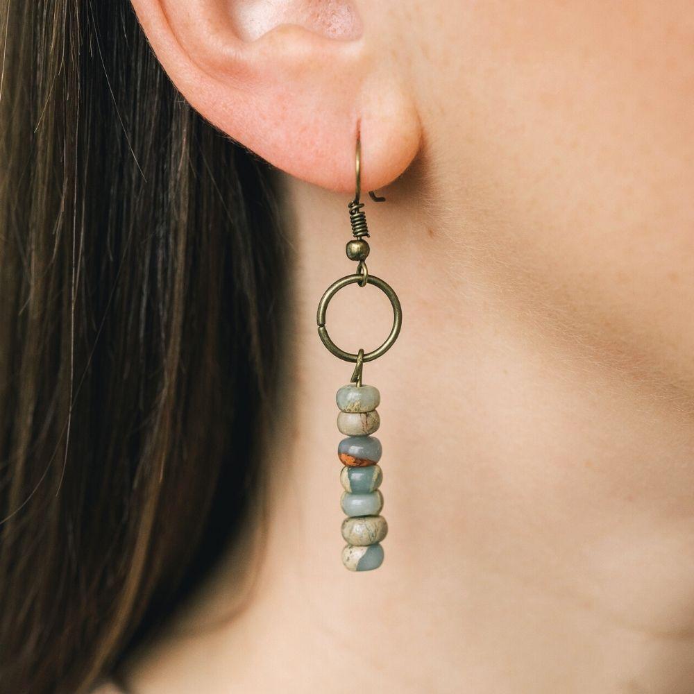 Vintage Jasper Boho Earrings