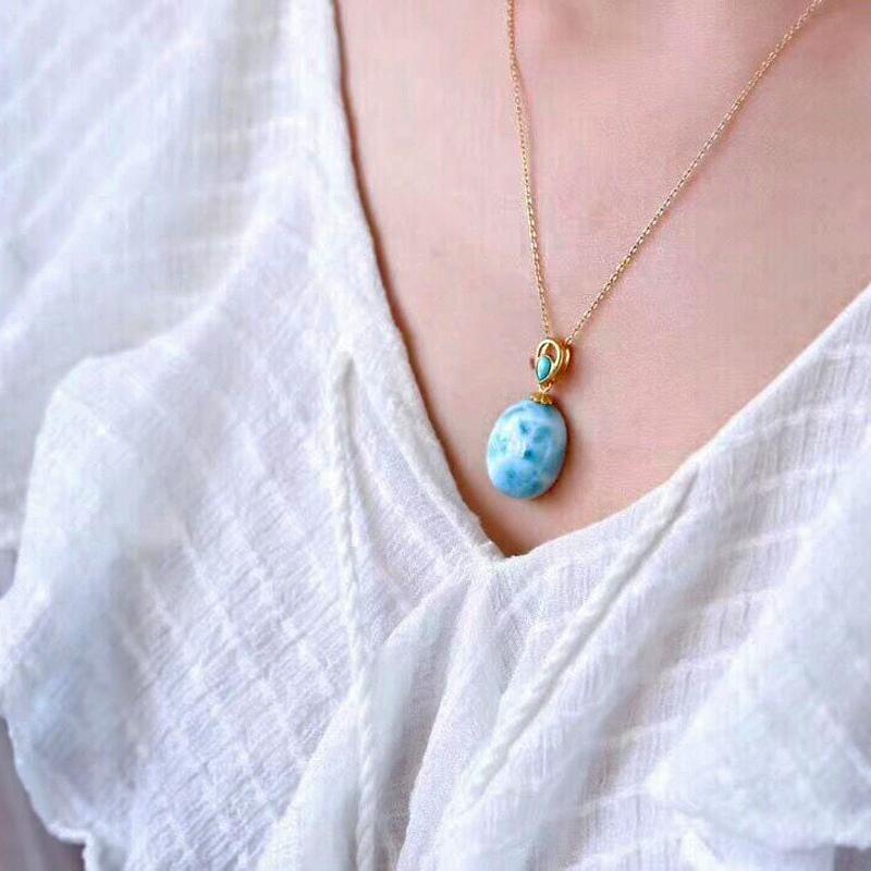 Larimar Ocean Drop Necklace