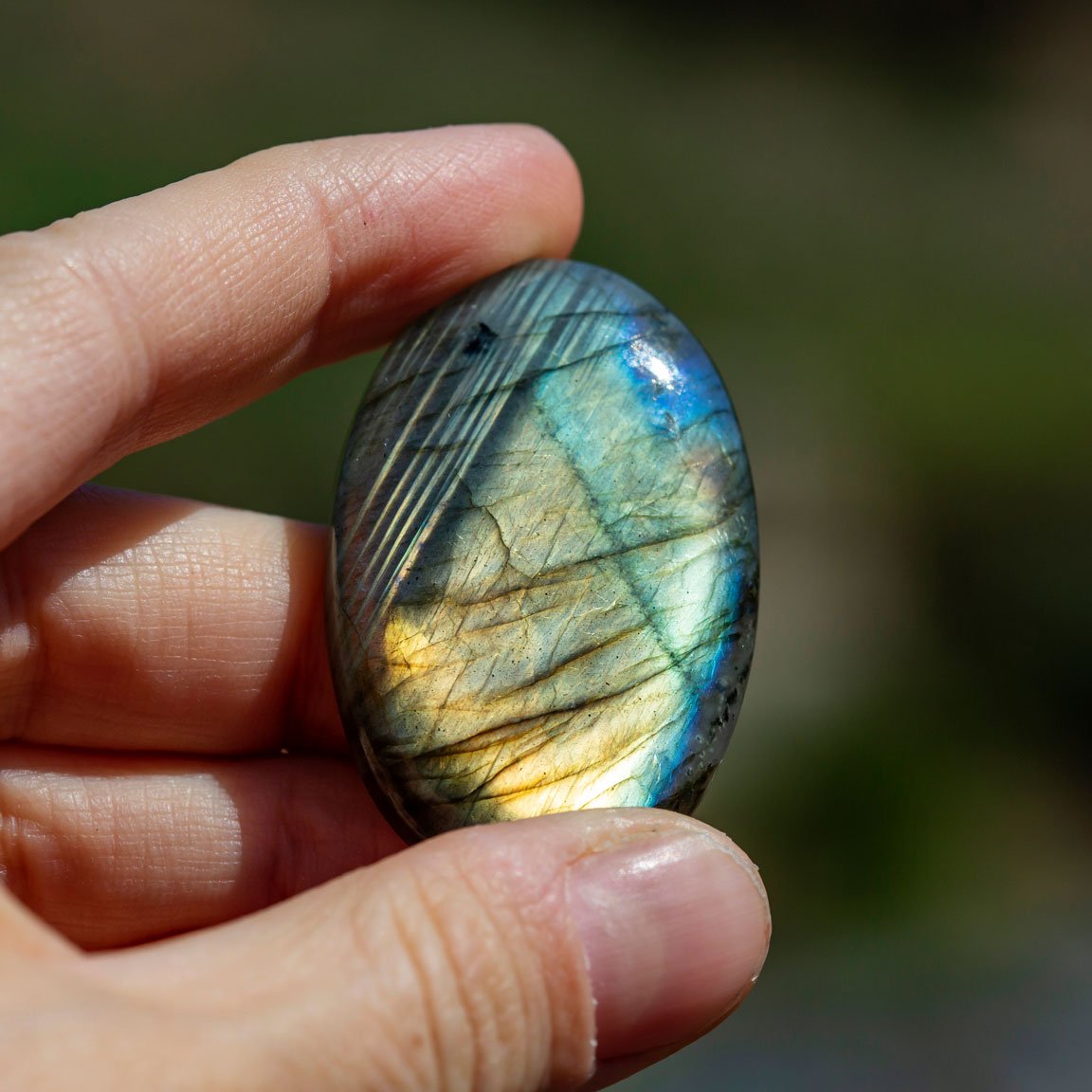 Natural Labradorite Palm Stone