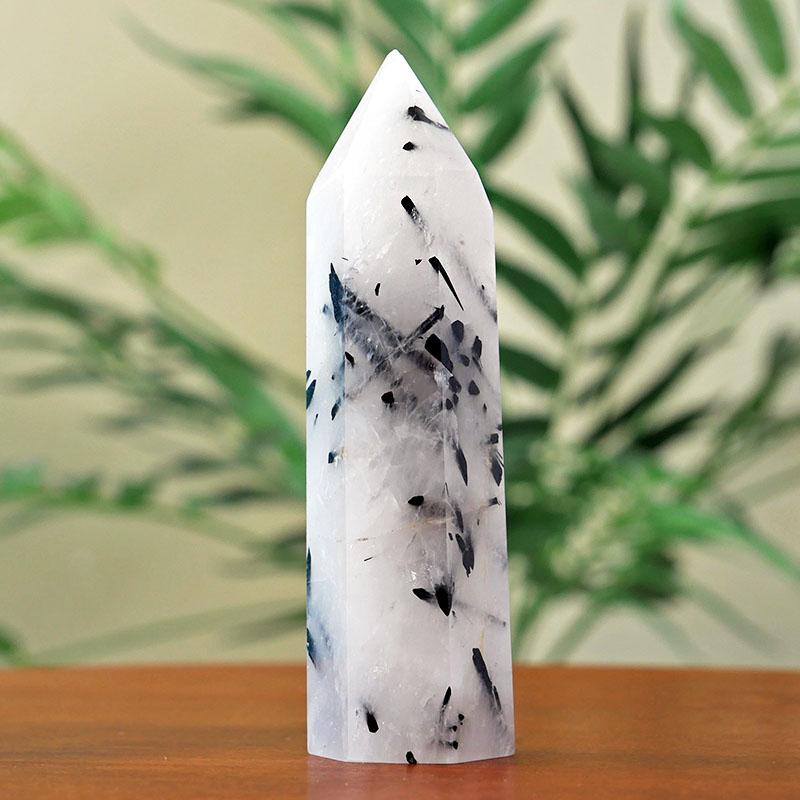 Tourmalinated Quartz Crystal Point