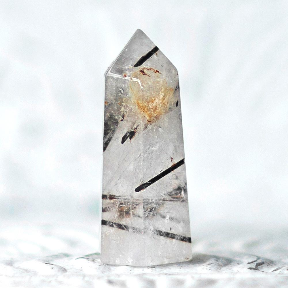 Tourmalinated Quartz Crystal Point