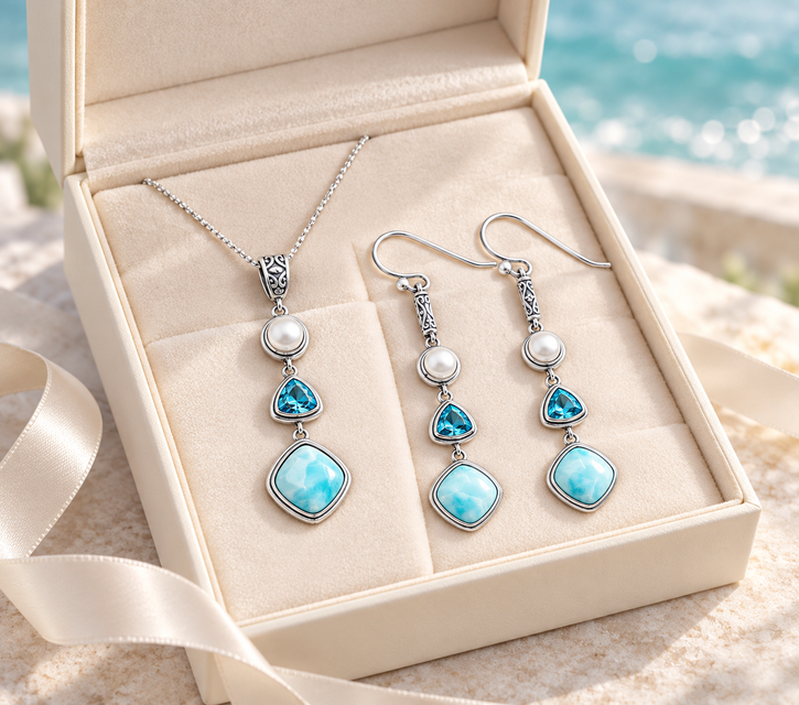Larimar Jewelry Meaningful Gift for Her