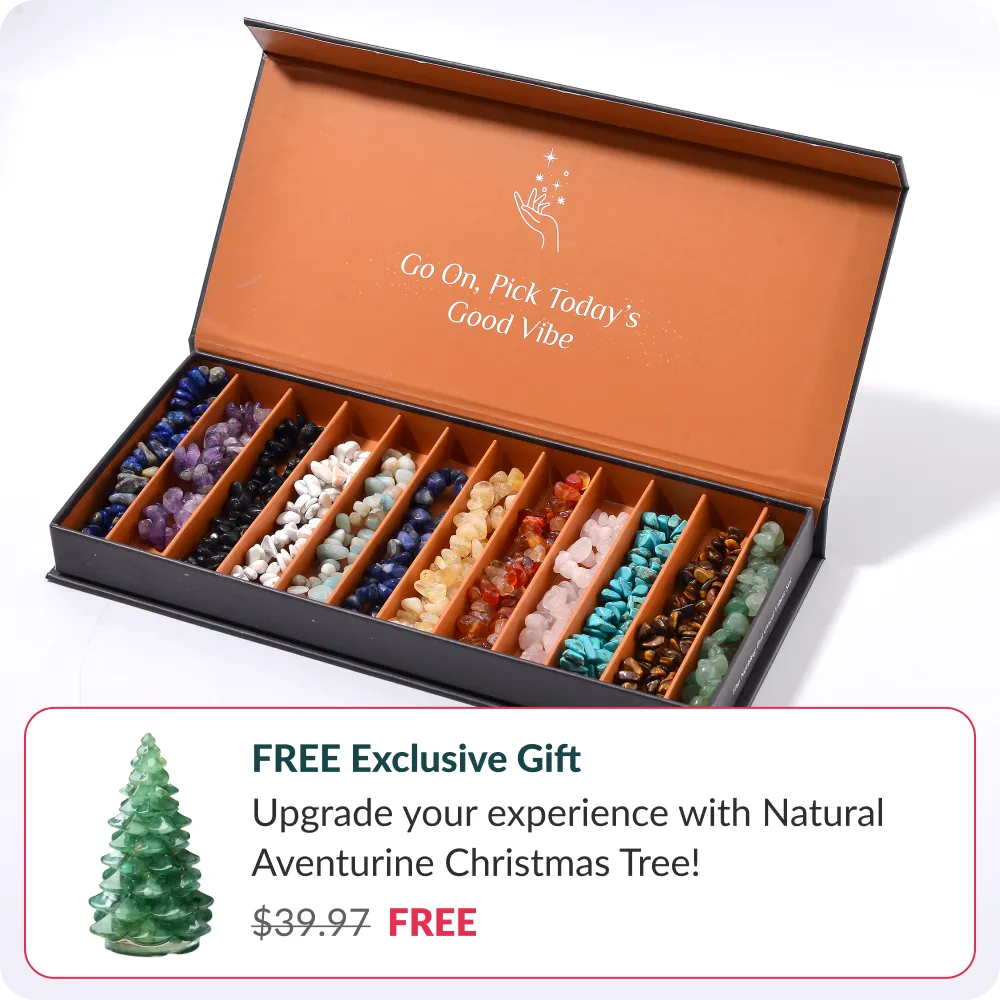 12 Natural Crystal Bracelets + Natural Gemstone Christmas Tree