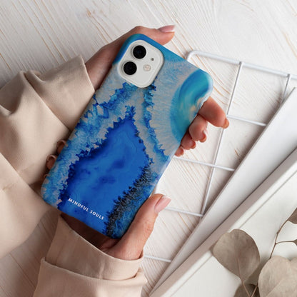 Blue Agate Waves Phone Case