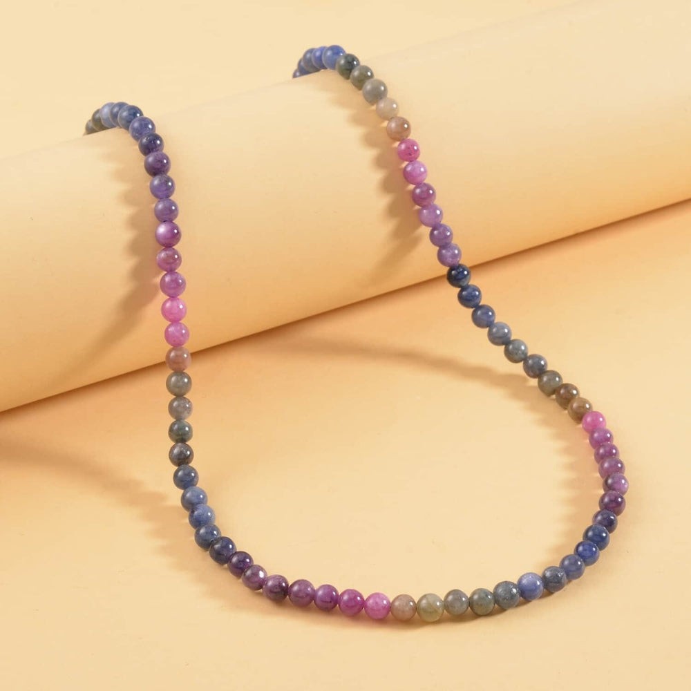 Sapphire and African Ruby (FF) Beaded Necklace