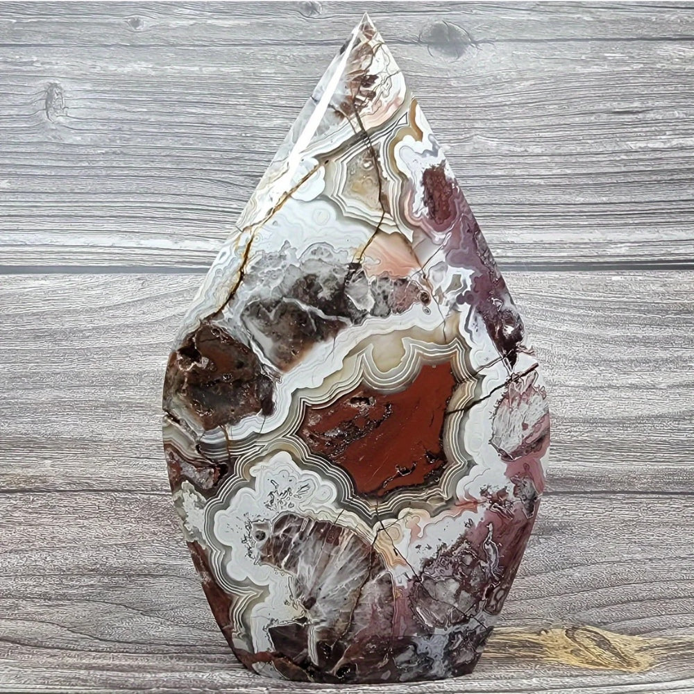 Mexican Agate Gemstone Ornament Point