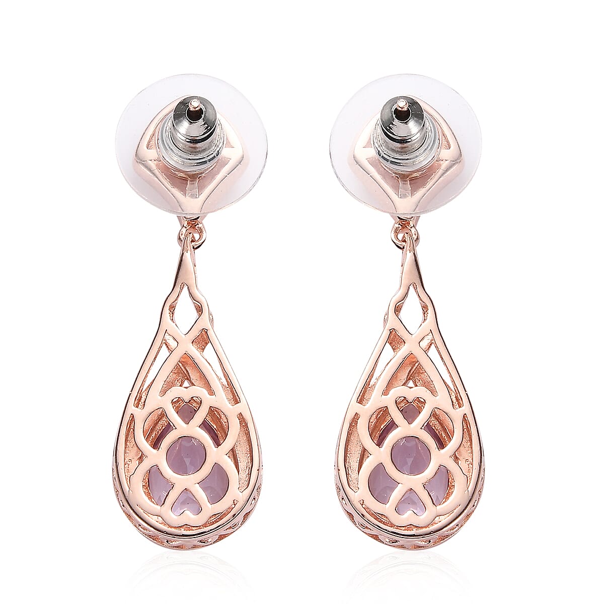 EverTrue Rose De France Amethyst Earrings — Elegant Grace & Healing Energy