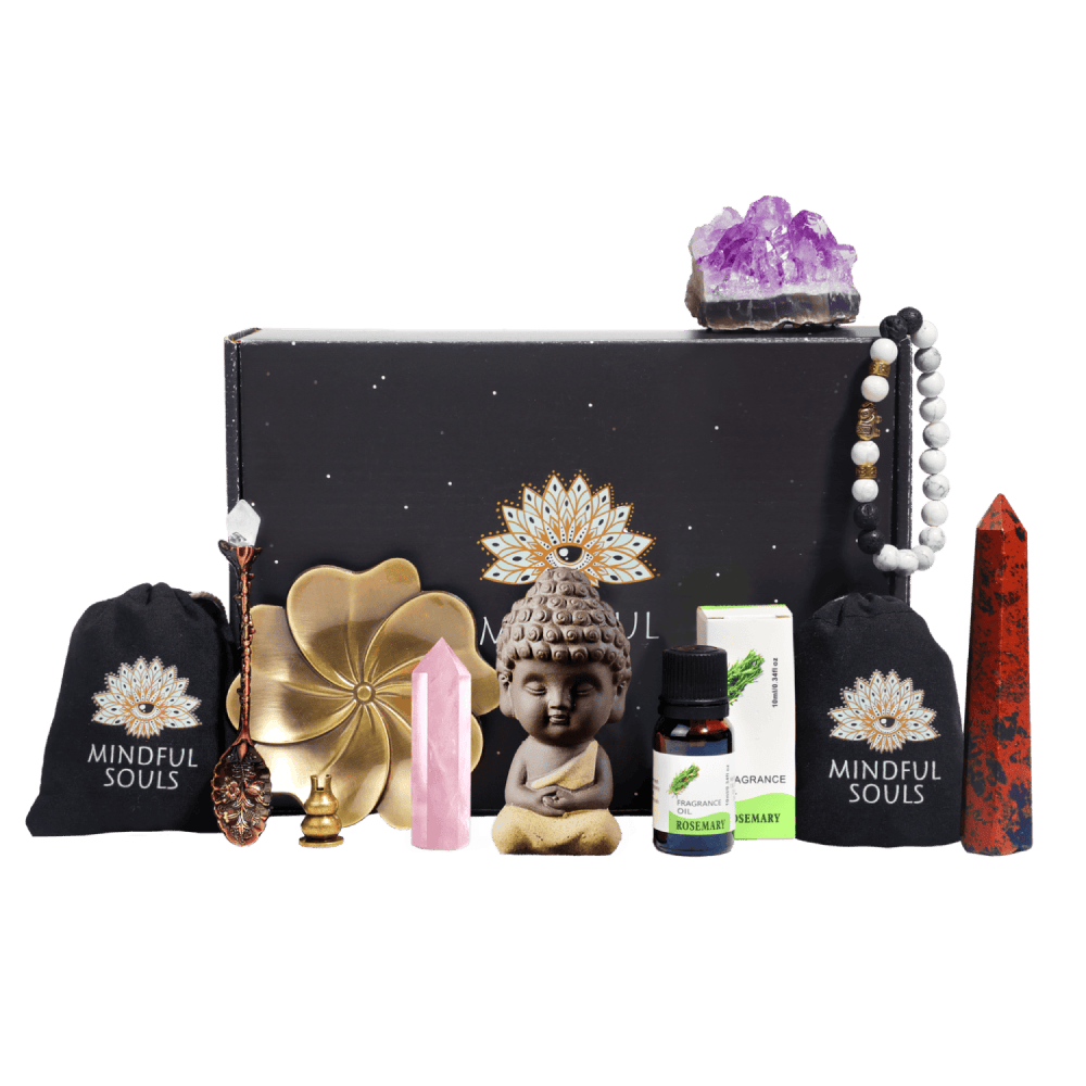 Curated Gift Set with 3 Meditation and Yoga-Themed Items - Serene  Meditation