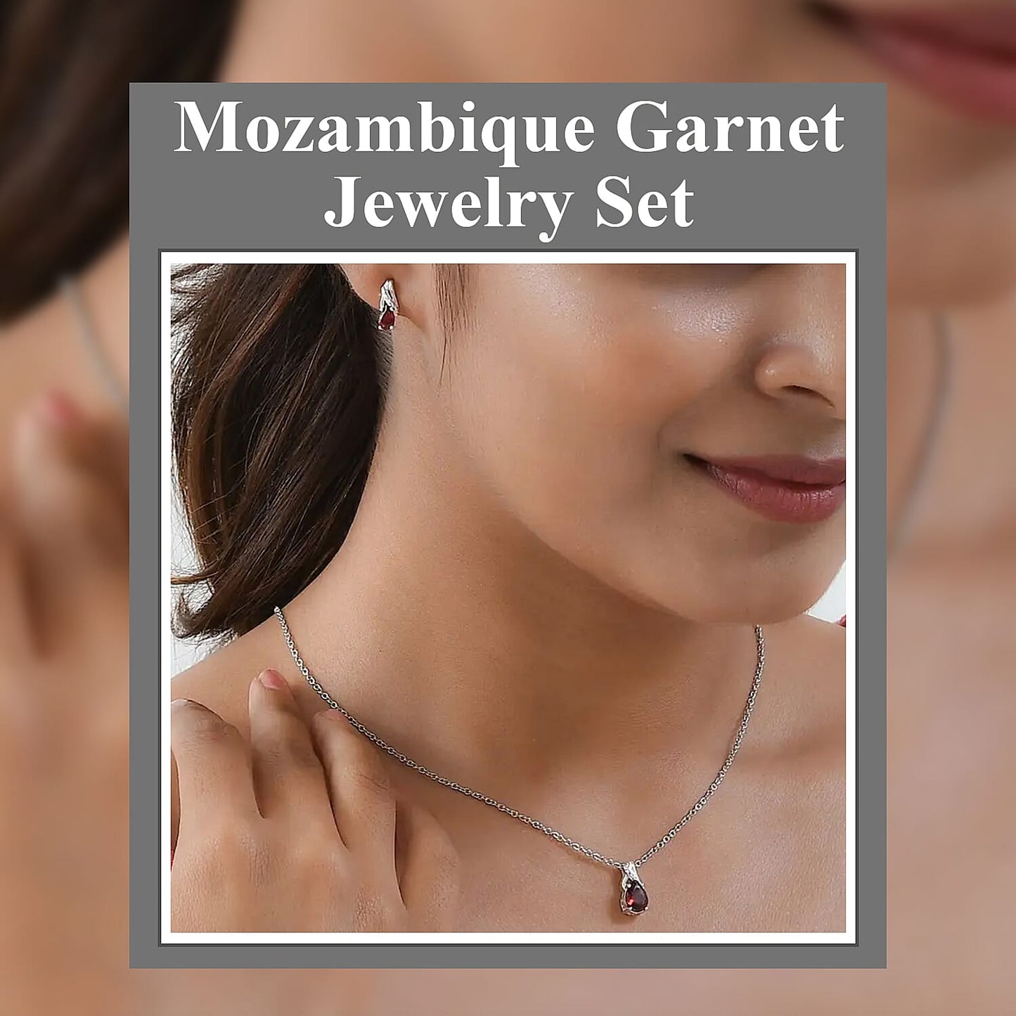 Mozambique Garnet Earrings & Pendant Necklace Set — Passion, Harmony & Everyday Elegance