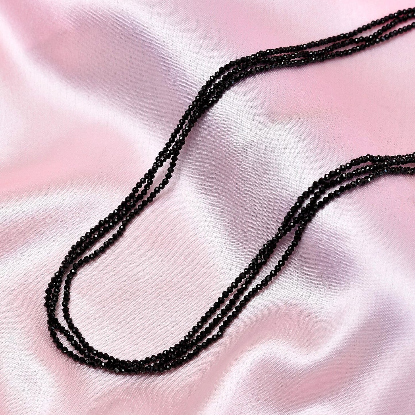 Black Spinel Power Bead Necklace - For Confidence That Shines