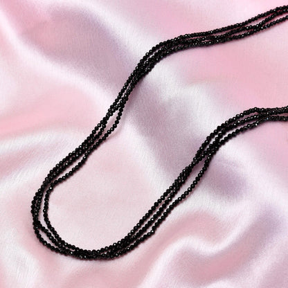 Black Spinel Power Bead Necklace - For Confidence That Shines