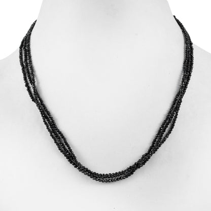 Black Spinel Power Bead Necklace - For Confidence That Shines