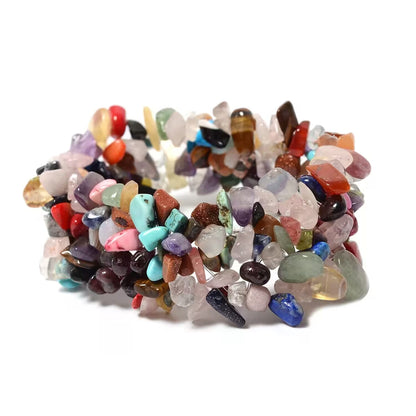 Bold Multi-Gemstone Jewelry Set – Stretch Bracelet, Necklace & Earrings