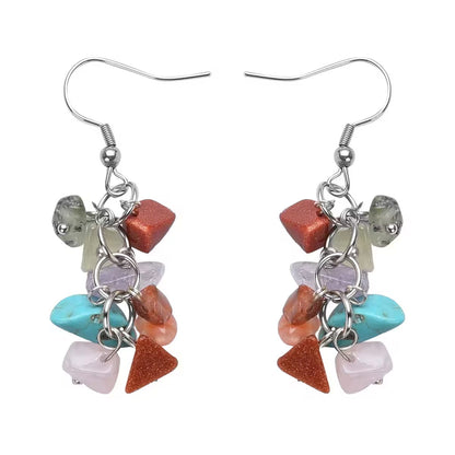 Bold Multi-Gemstone Jewelry Set – Stretch Bracelet, Necklace & Earrings