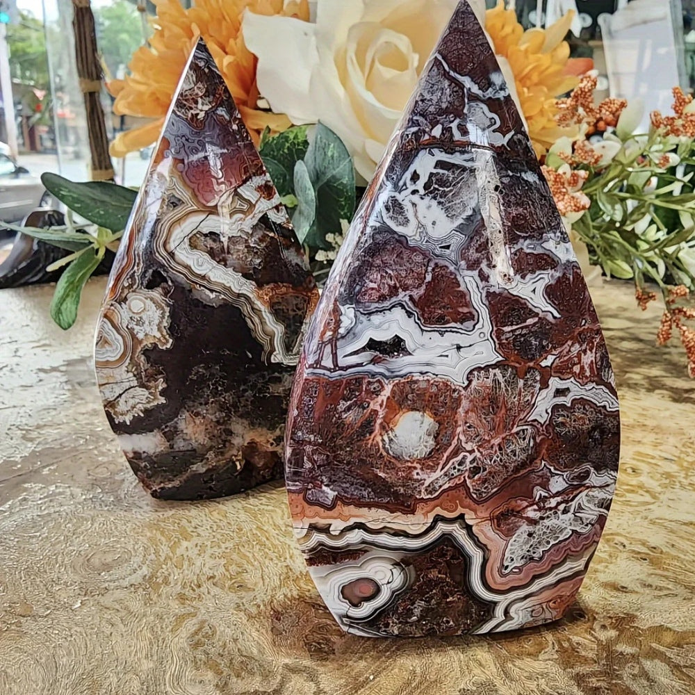 Mexican Agate Gemstone Ornament Point