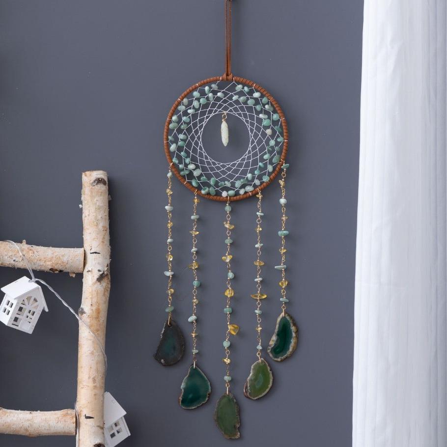 Green Agate Gemstone Dream Catcher