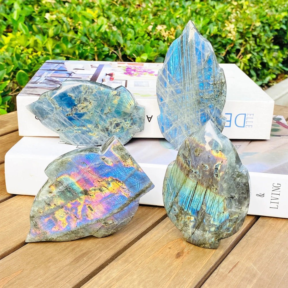 Labradorite Flashy Flame Crystal Carving