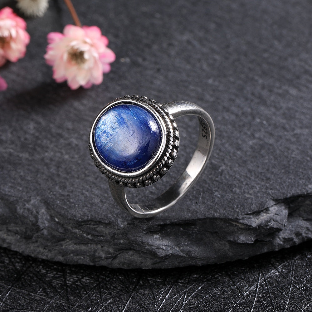 Deep Blue Natural Kyanite Ring