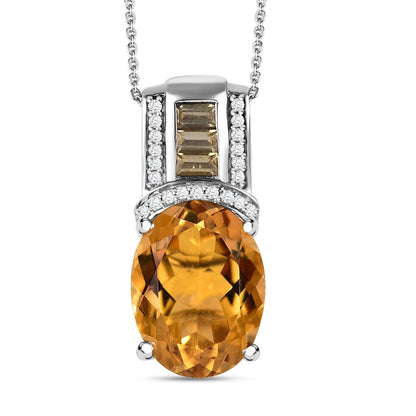 Brazilian Citrine and White Zircon Necklace