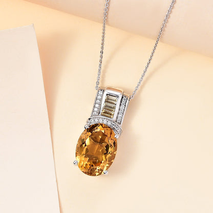 Brazilian Citrine and White Zircon Necklace