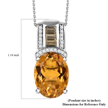 Brazilian Citrine and White Zircon Necklace