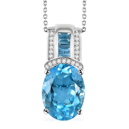 Sky Blue Topaz and Zircon Necklace