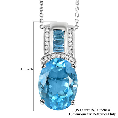 Sky Blue Topaz and Zircon Necklace