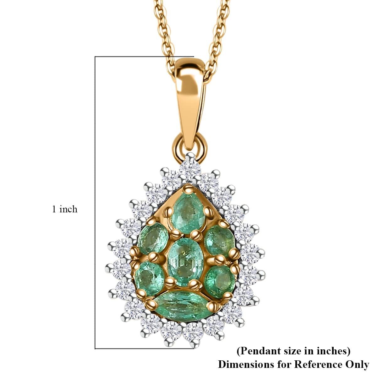 Emerald and White Zircon Necklace