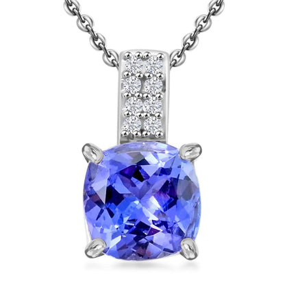 Tanzanite Bridal Pendant Necklace