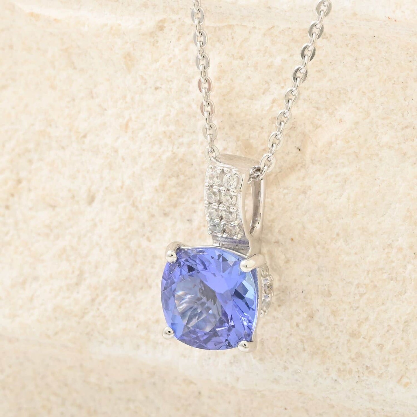 Tanzanite Bridal Pendant Necklace