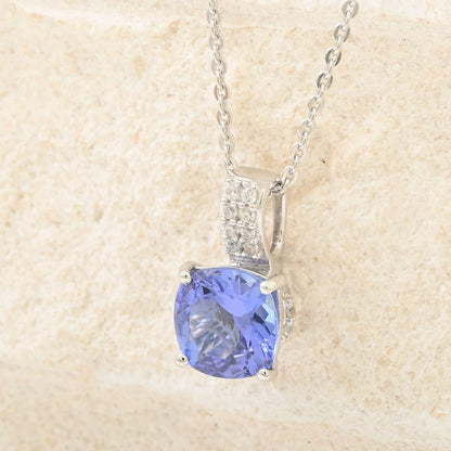 Tanzanite Bridal Pendant Necklace